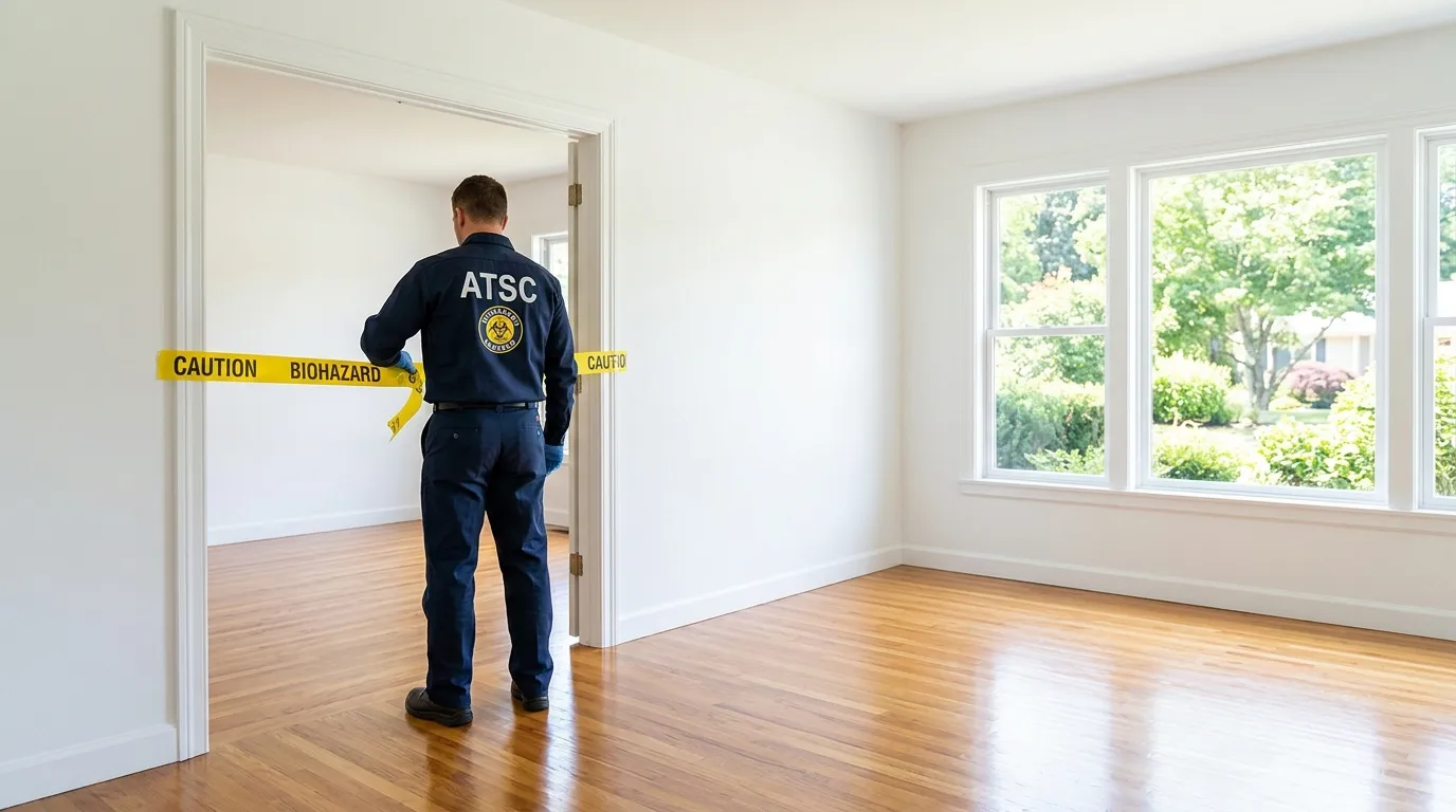 Certified biohazard cleanup crew performing Decomposition Cleanup in Folsom